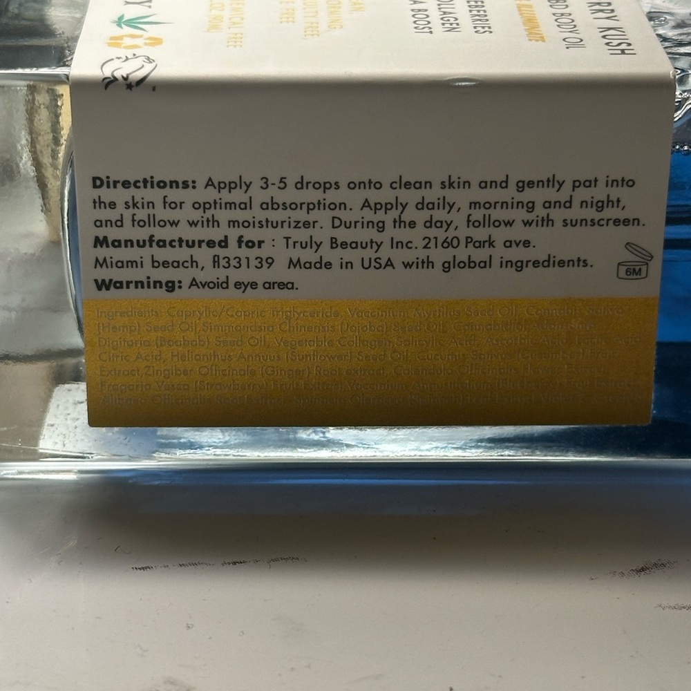 truly beauty blueberry kush body oil